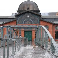 1515_1456 Treppe an der Fischauktionshalle unter Wasser. | Hochwasser in Hamburg - Sturmflut.